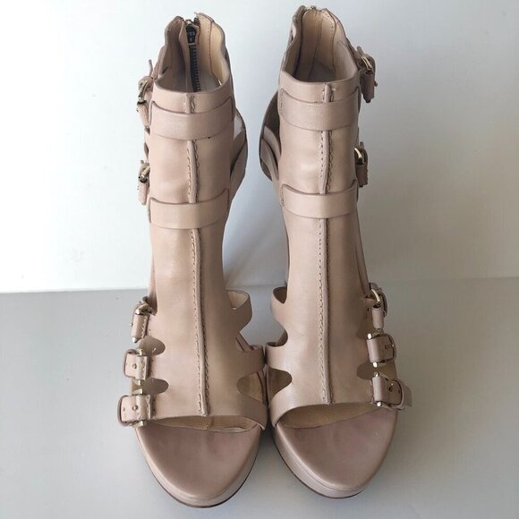 STELLA LUNA Nude Strappy Buckle Stiletto Heels Platform ankle boot sandal EU38 - Picture 2 of 16